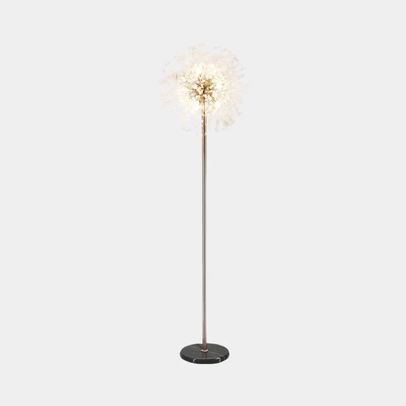 Floor Lamp Gorgeous Crystal Dandelion, Gold / Silver