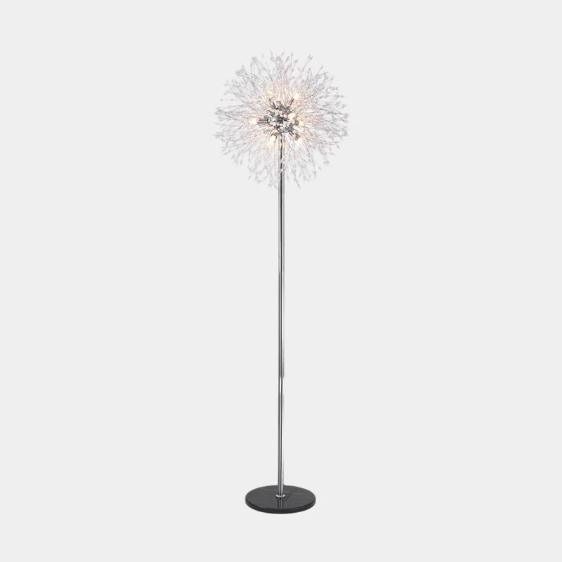 Floor Lamp Gorgeous Crystal Dandelion, Gold / Silver