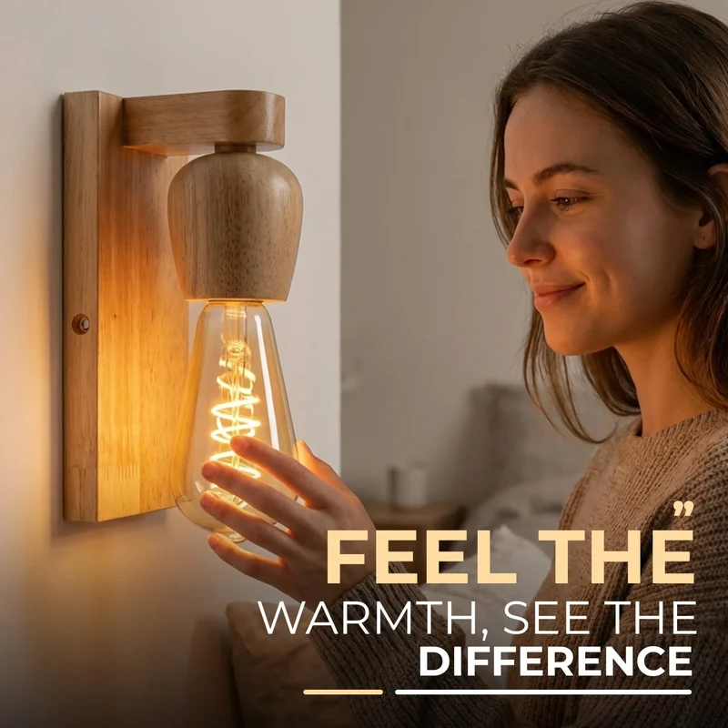 Wandleuchte Holz E27 Skandinavisch – Modern Innen Wandlampe Naturholz~3691