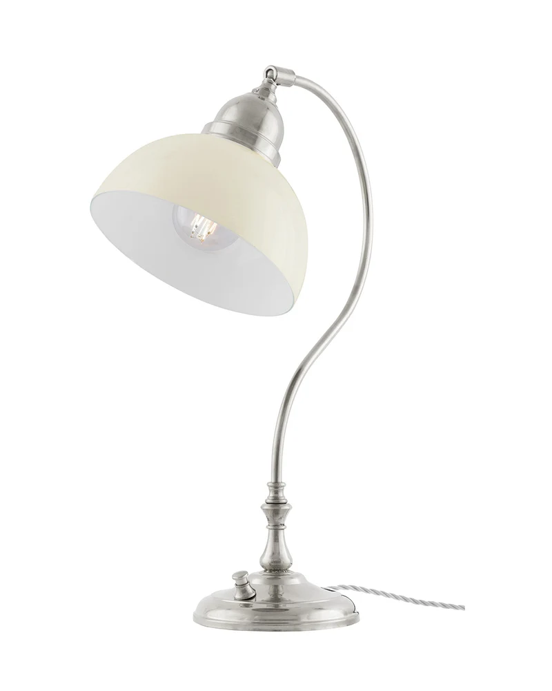 Bordslampa - Lagerlöf nickel med benvit skärm