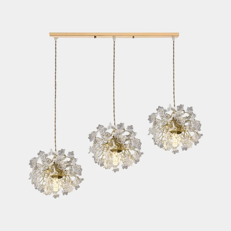 Ceiling / Pendant Light French Floral Brass Crystal