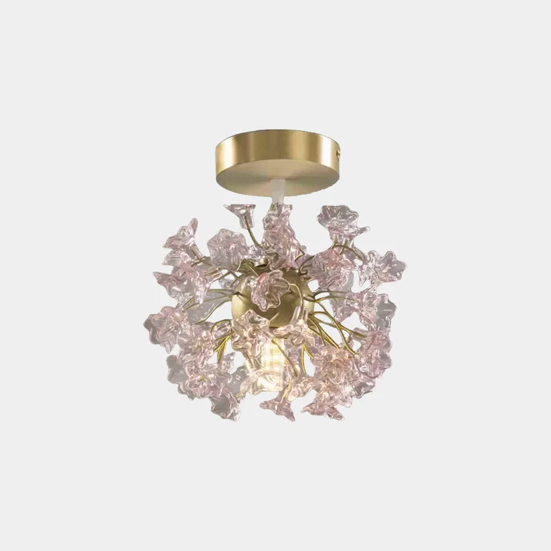 Ceiling / Pendant Light French Floral Brass Crystal