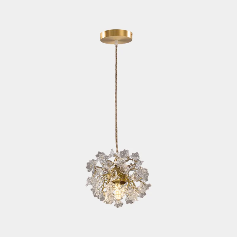 Ceiling / Pendant Light French Floral Brass Crystal
