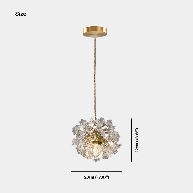 Ceiling / Pendant Light French Floral Brass Crystal