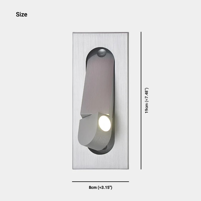 Wall Mounted Light Bed Lamp Minimalist Recessed Adjustable LED, 3 Colors