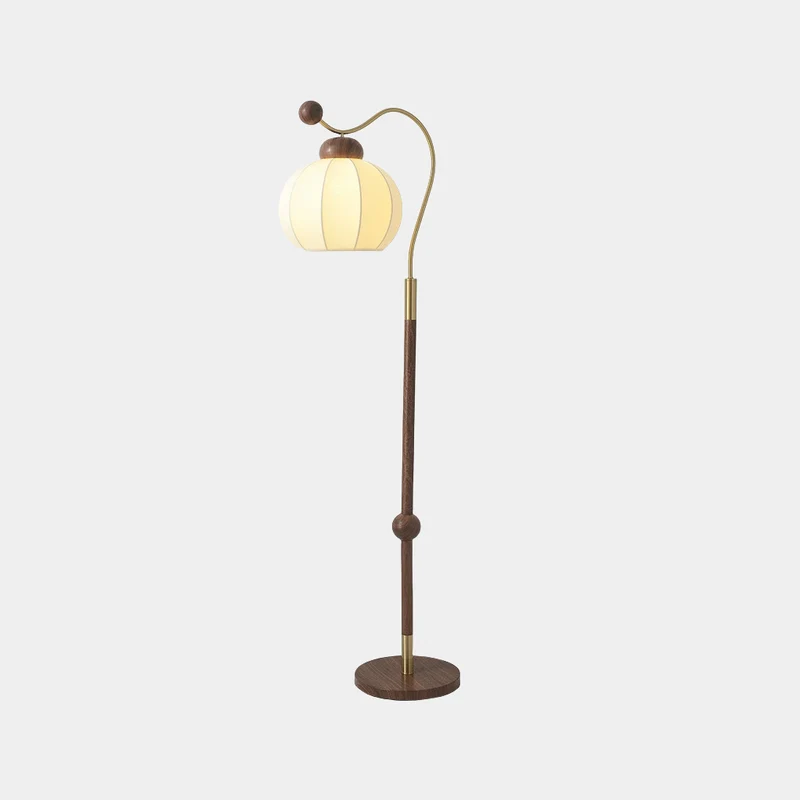 Table / Floor Lamp Vintage Lantern with Fabric Shade
