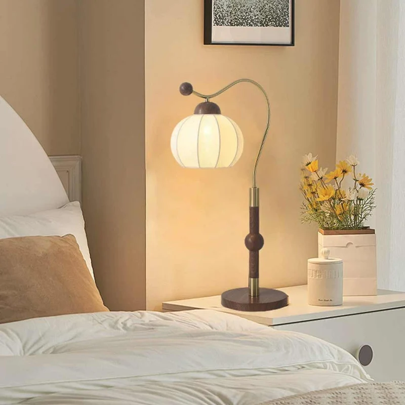 Table / Floor Lamp Vintage Lantern with Fabric Shade