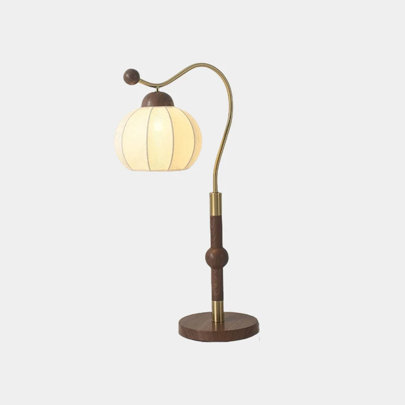 Table / Floor Lamp Vintage Lantern with Fabric Shade