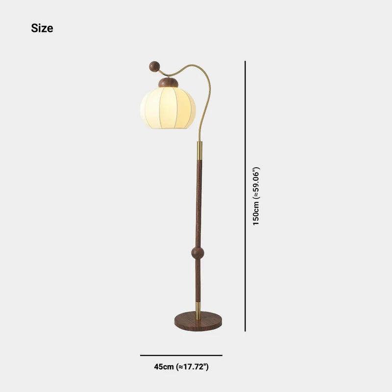 Table / Floor Lamp Vintage Lantern with Fabric Shade