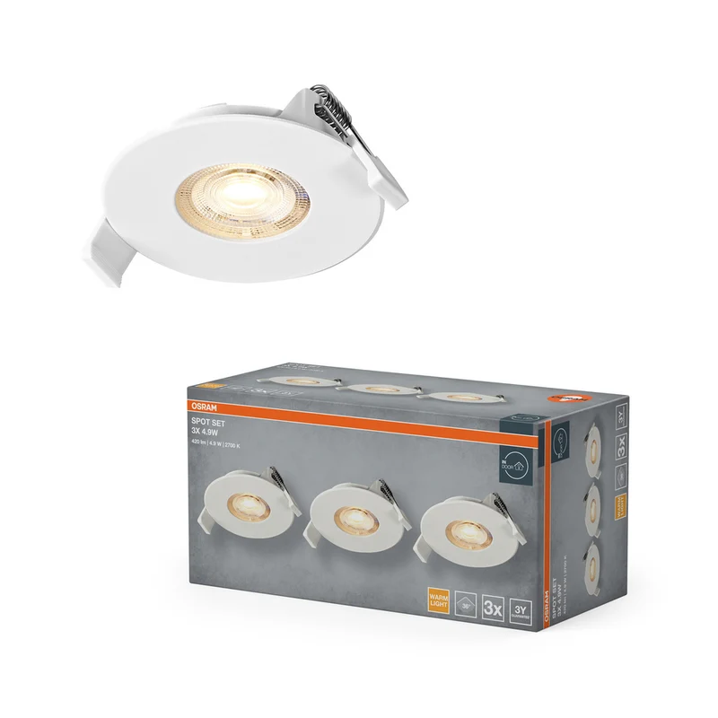 OSRAM LED Spot Recess Einbaustrahler Set 4.9W 36° Weiß ⌀68 mm