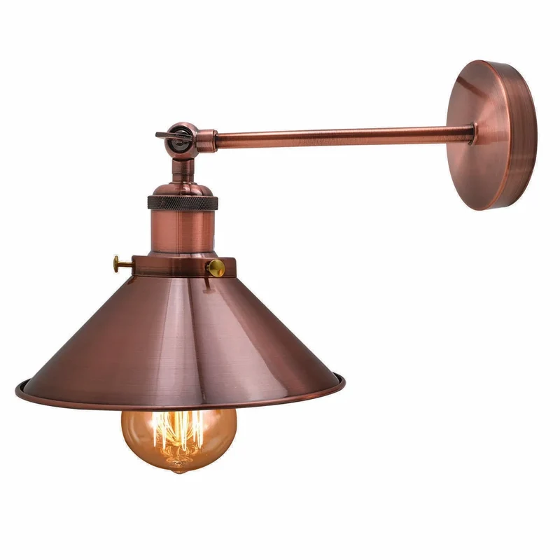 Industrie Verstellbare Wandleuchte | Retro Kegelform Wandlampe E27~3732