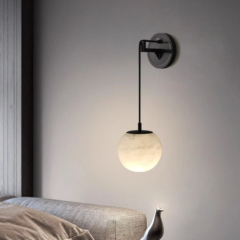 Wandleuchte aus Marmor und Kupfer für Schlafzimmer – Marbrelia