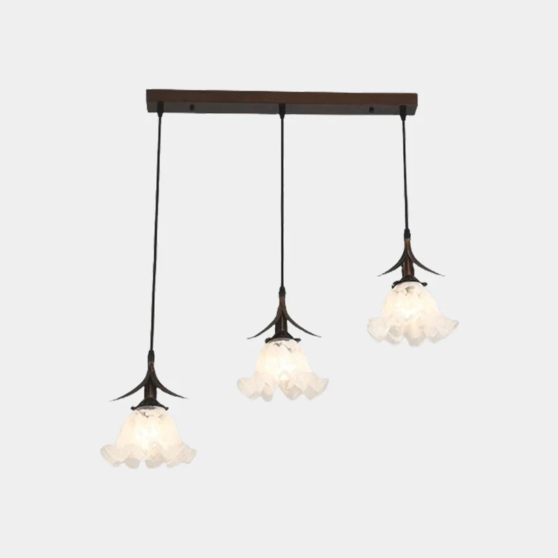Pendant Light Contemporary Coffee White Glass Flower Lily of the Valley