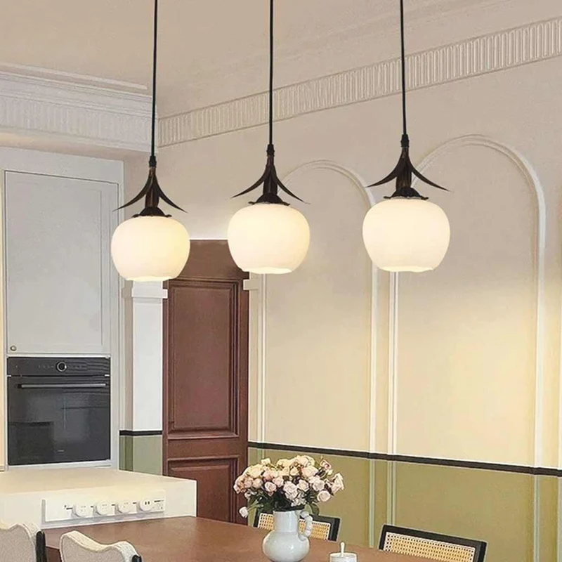 Pendant Light Contemporary Coffee White Glass Flower Lily of the Valley