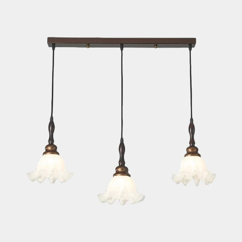Pendant Light Contemporary Coffee White Glass Flower Lily of the Valley