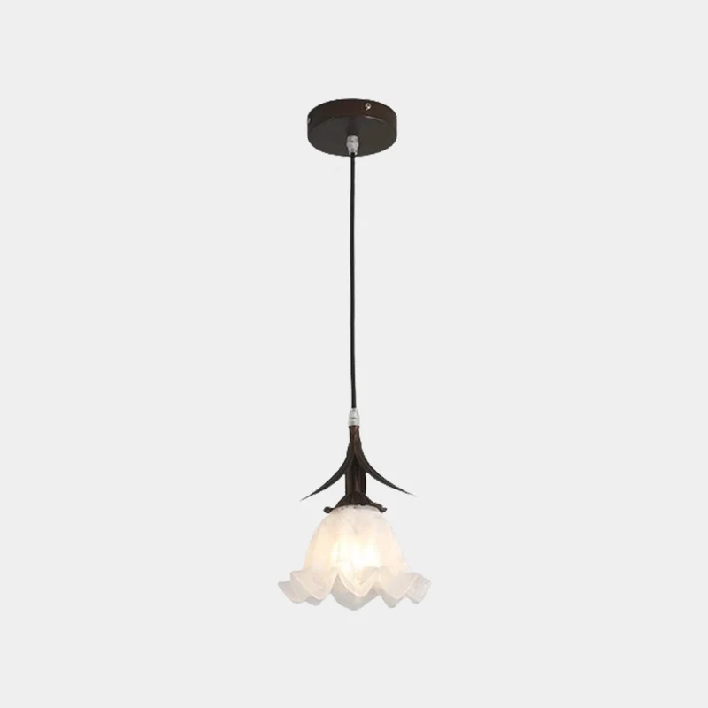 Pendant Light Contemporary Coffee White Glass Flower Lily of the Valley