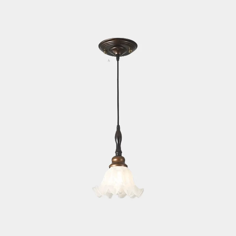 Pendant Light Contemporary Coffee White Glass Flower Lily of the Valley