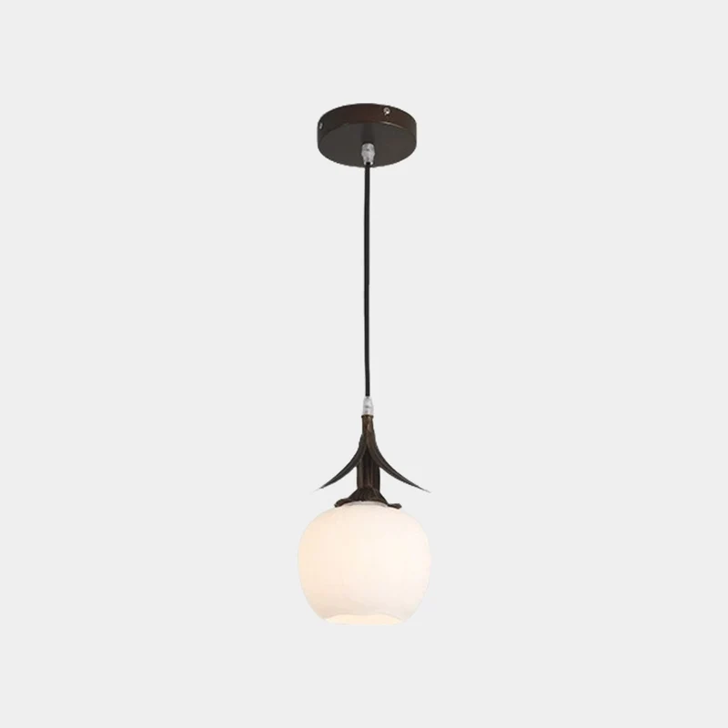 Pendant Light Contemporary Coffee White Glass Flower Lily of the Valley