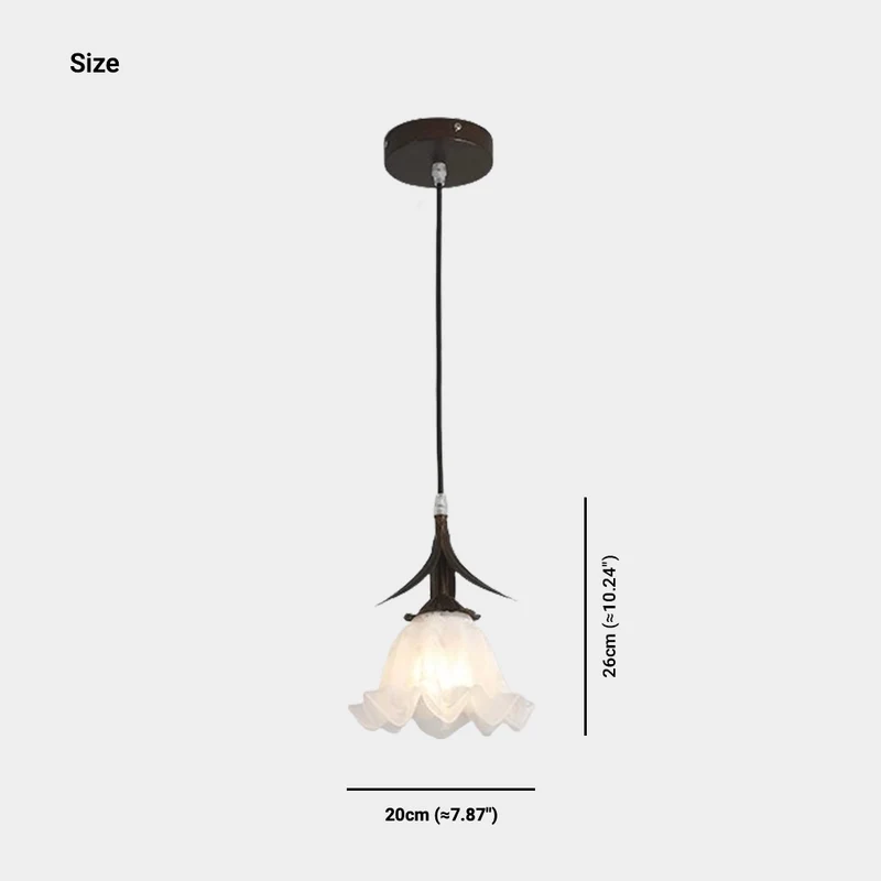 Pendant Light Contemporary Coffee White Glass Flower Lily of the Valley