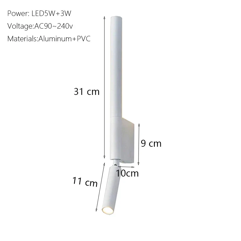 Minimalistische skandinavische LED-Wandleuchte zum Lesen – Norelys