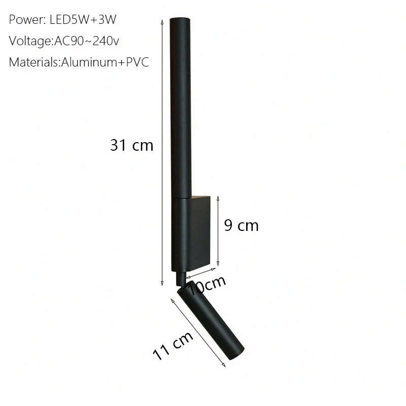 Minimalistische skandinavische LED-Wandleuchte zum Lesen – Norelys