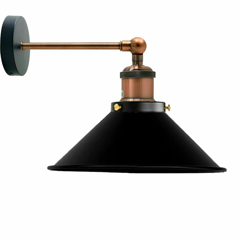 Retro Industrie Wandleuchte Farbig Kegelschirm Verstellbar E27 ~3710