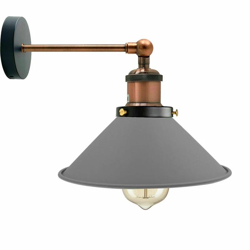 Retro Industrie Wandleuchte Farbig Kegelschirm Verstellbar E27 ~3710