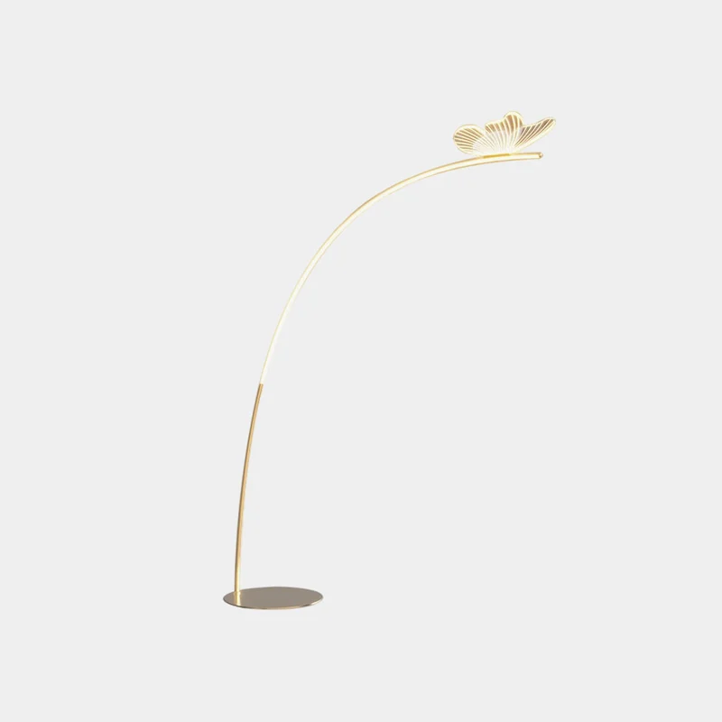 Floor Lamp Elegant Arch Acrylic Butterfly LED, Gold