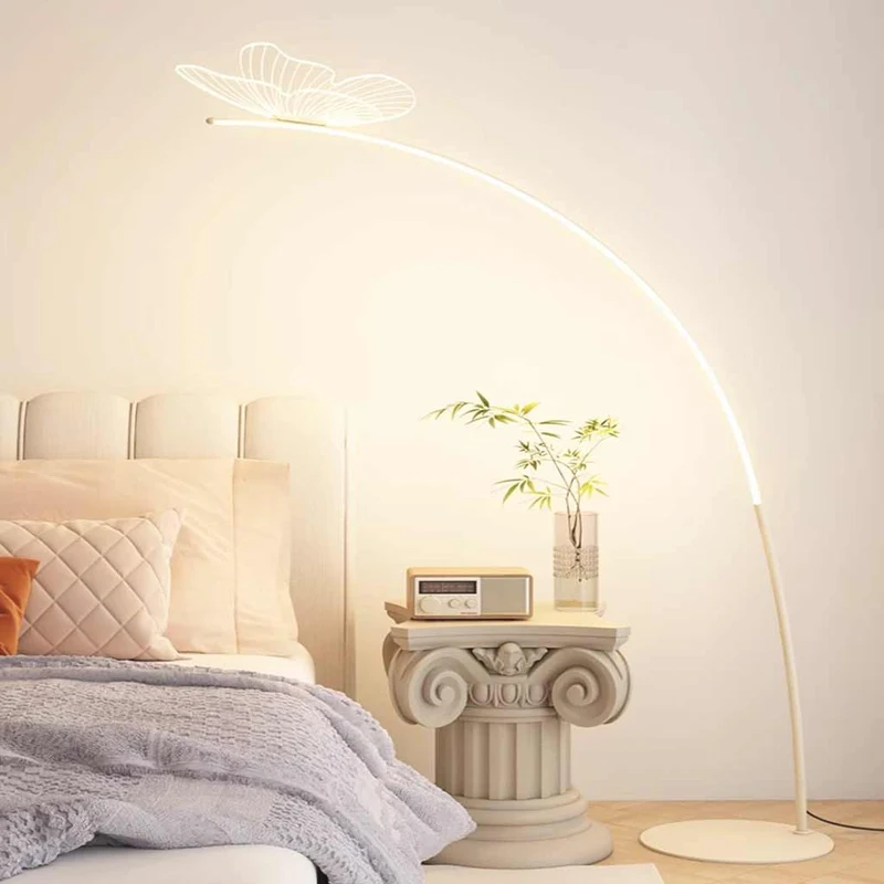 Floor Lamp Elegant Arch Acrylic Butterfly LED, Gold