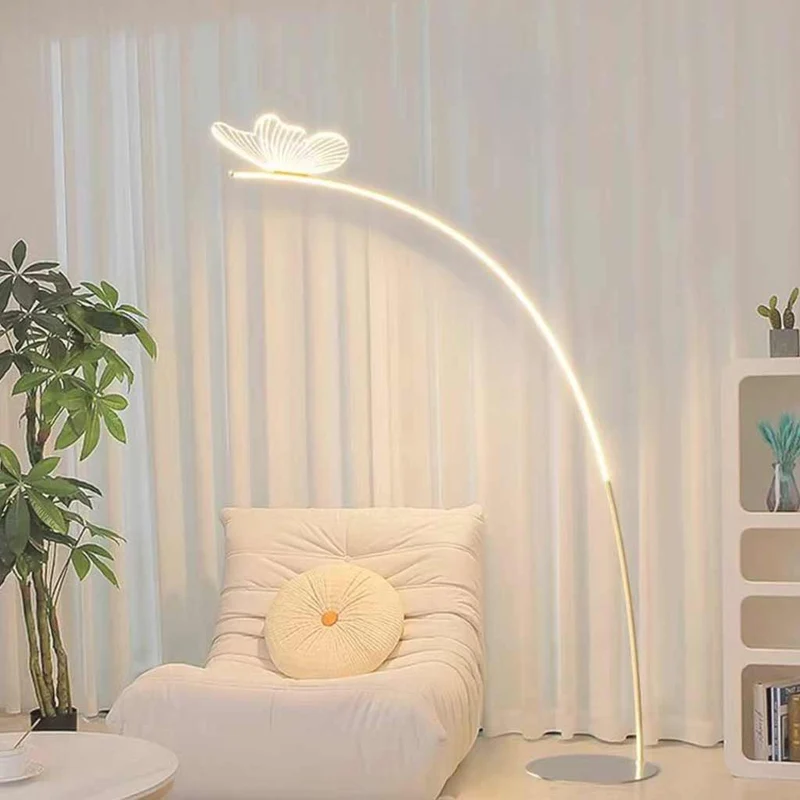 Floor Lamp Elegant Arch Acrylic Butterfly LED, Gold