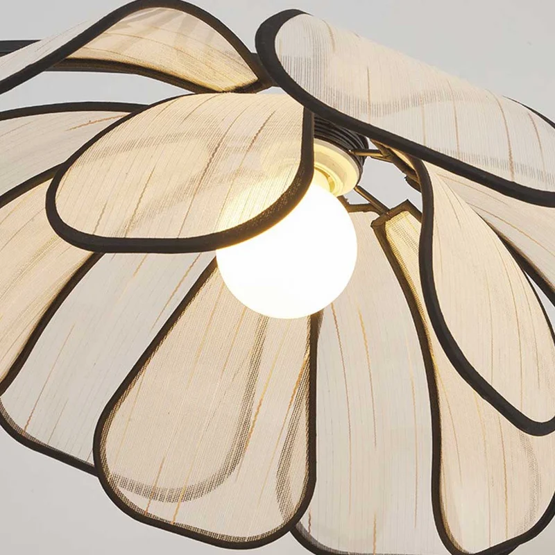 Floor Lamp Ambient Iron Arc Fishing Pole Fabric Flower