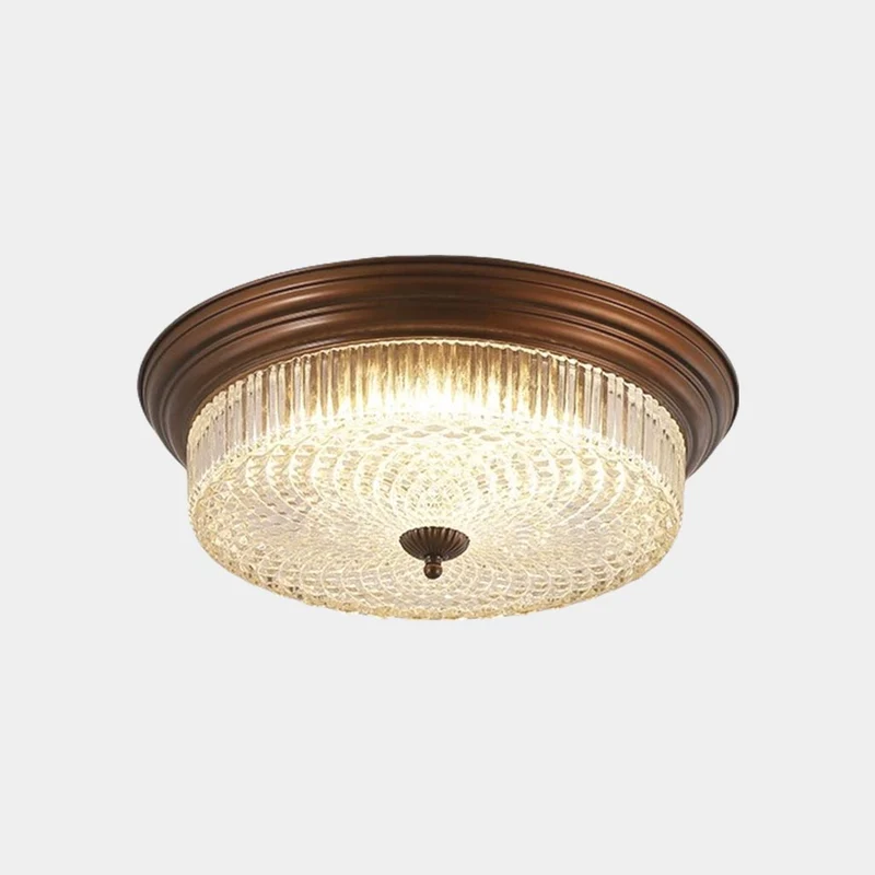 Flush Mount Ceiling Light Mid-century Vintage Round Glass
