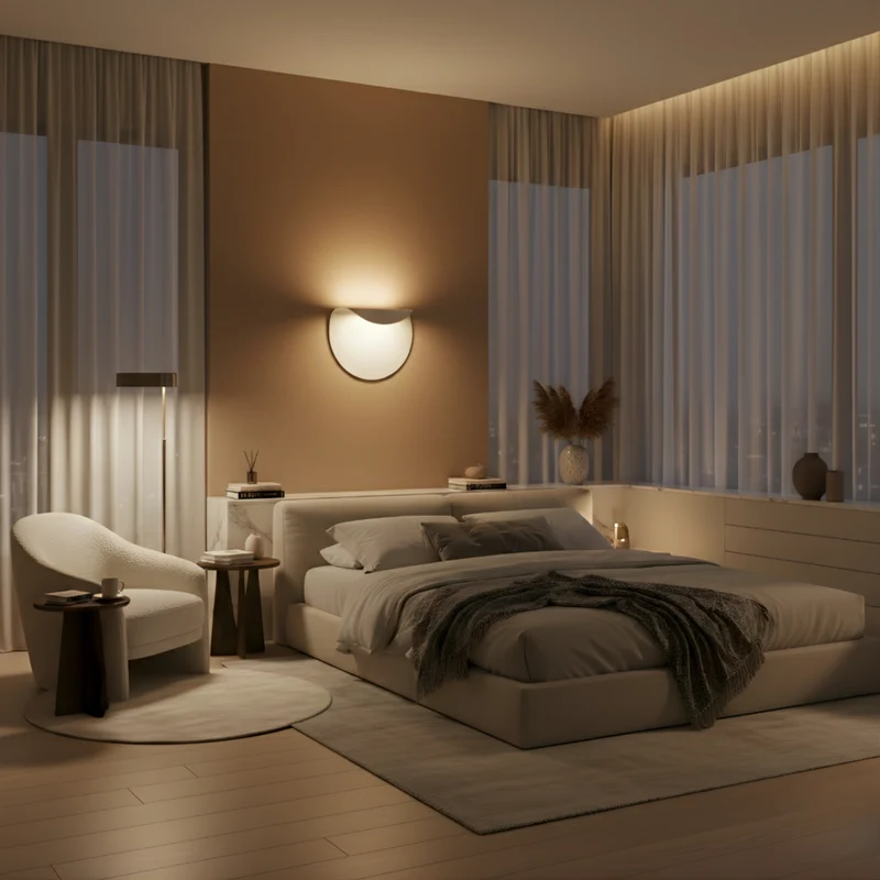 Moderne Wandleuchte aus Aluminium für Schlafzimmer – Armoniely