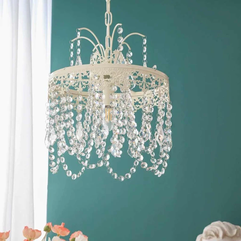 Pendant Light French Round Iron Crystal Tassel