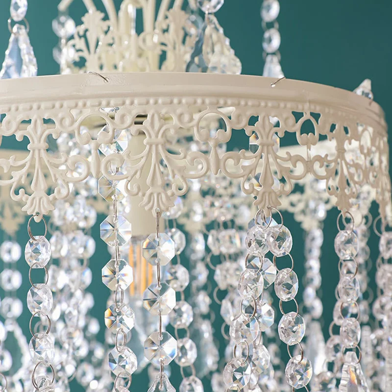 Pendant Light French Round Iron Crystal Tassel