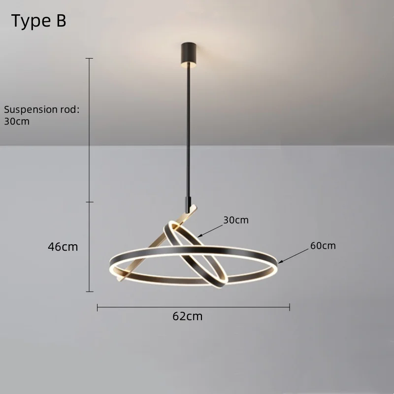 Minimalistische Deckenleuchte mit doppeltem Aluminiumring – Circadia