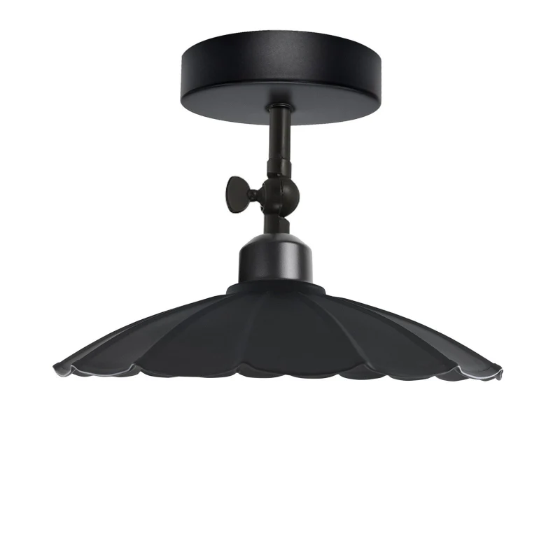 Industrial Flush Mount Deckenlampe Schwarz Retro Metall ~3727