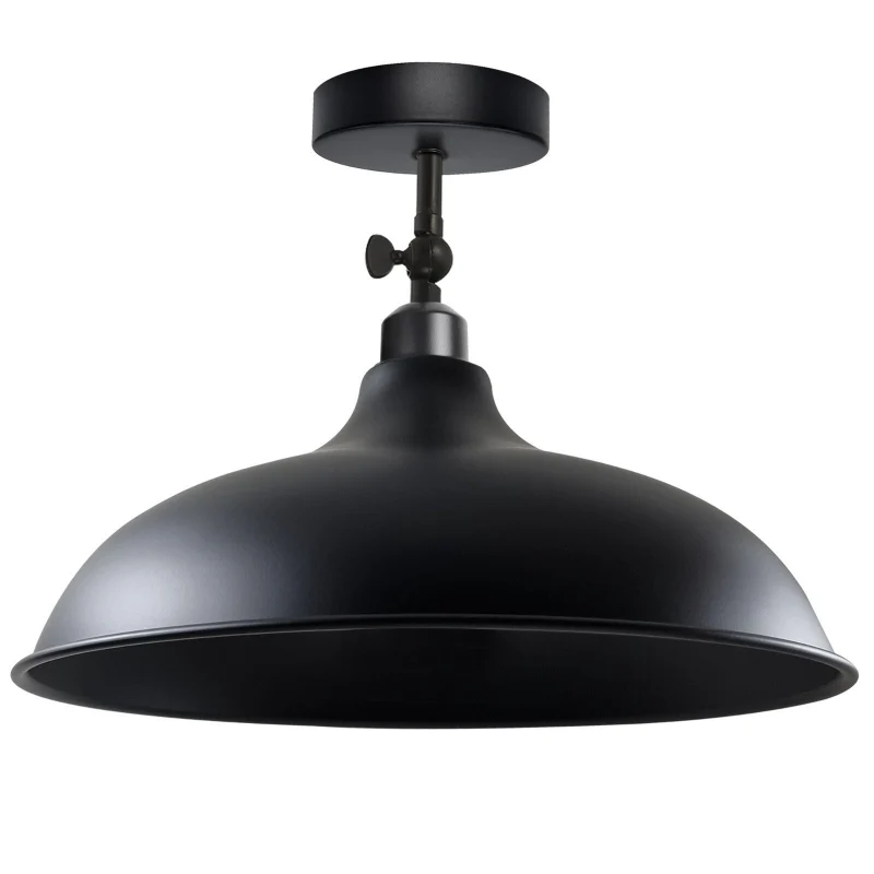 Industrial Flush Mount Deckenlampe Schwarz Retro Metall ~3727