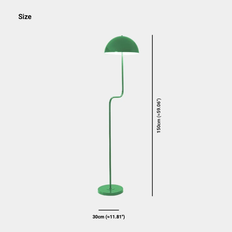 Floor Lamp Unique Bright Iron Dome Mushroom, Green