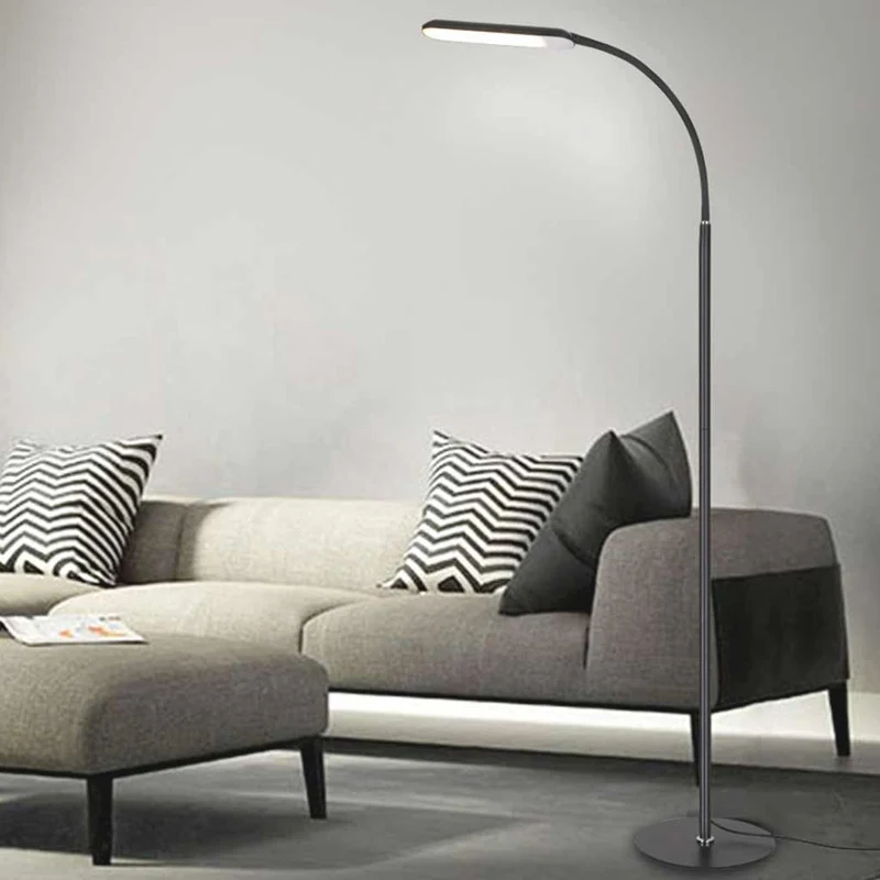 Floor Lamp Modern Arc Dimmable LED, Black / White