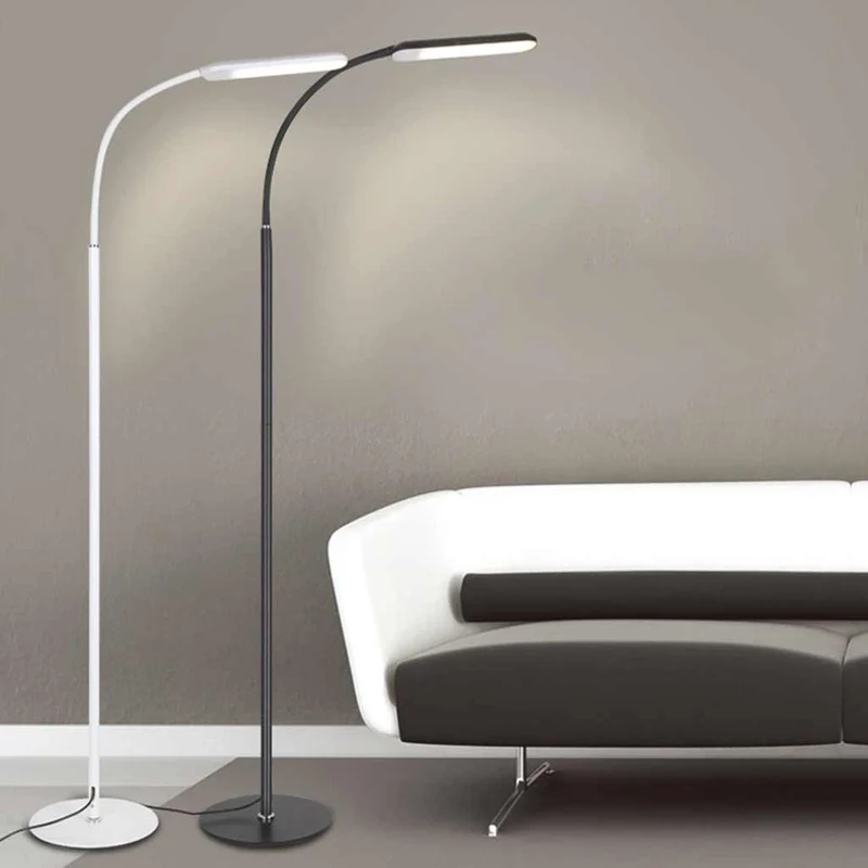 Floor Lamp Modern Arc Dimmable LED, Black / White