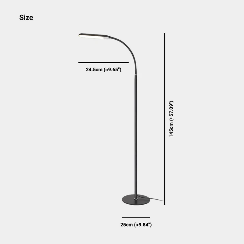 Floor Lamp Modern Arc Dimmable LED, Black / White