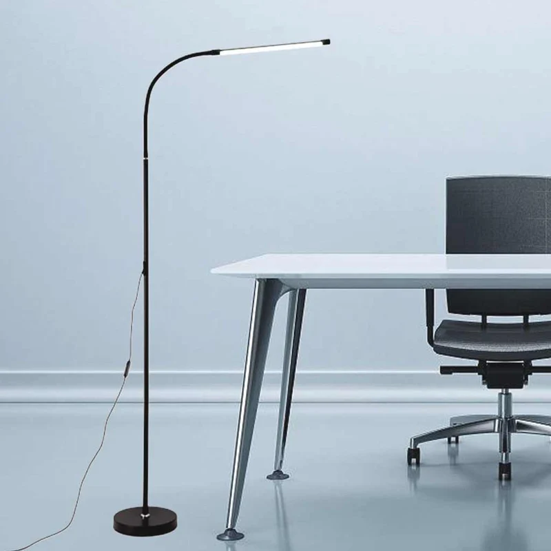 Floor Lamp Minimalist Slim LED Dimmable for Study, Black