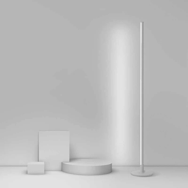 Floor Lamp Minimalist Slim Linear Dimmable LED, Black / White