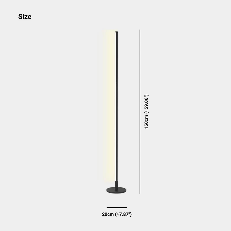 Floor Lamp Minimalist Slim Linear Dimmable LED, Black / White
