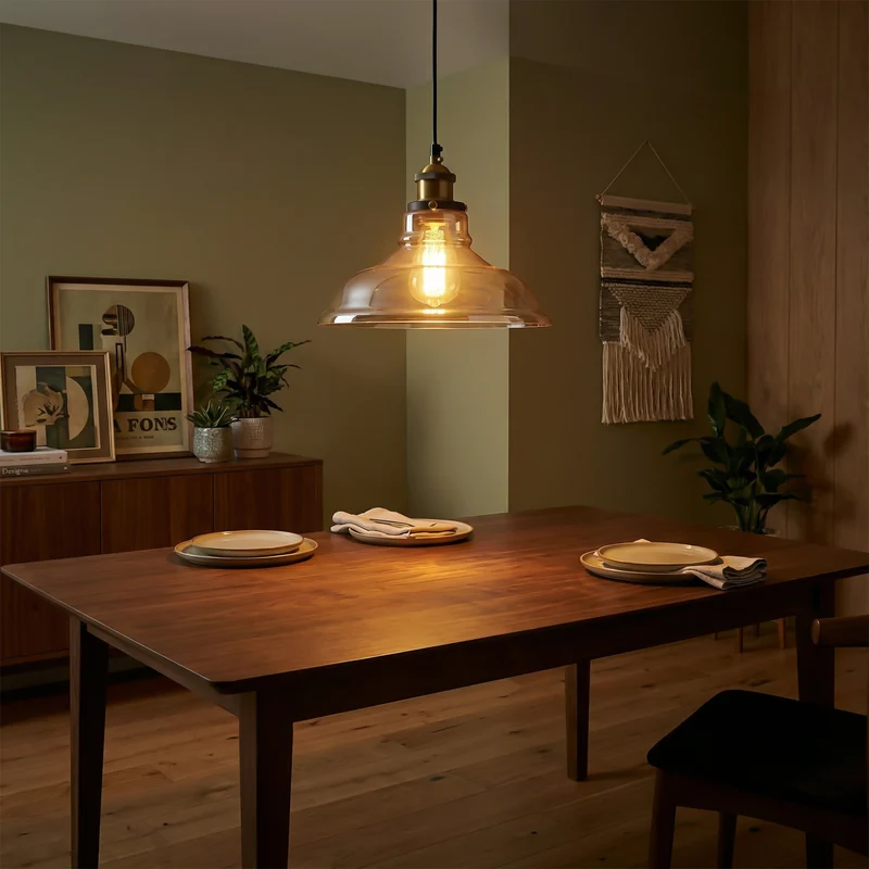 Hängelampe aus Rauchglas für Wohnzimmer und Schlafzimmer – Ornelica