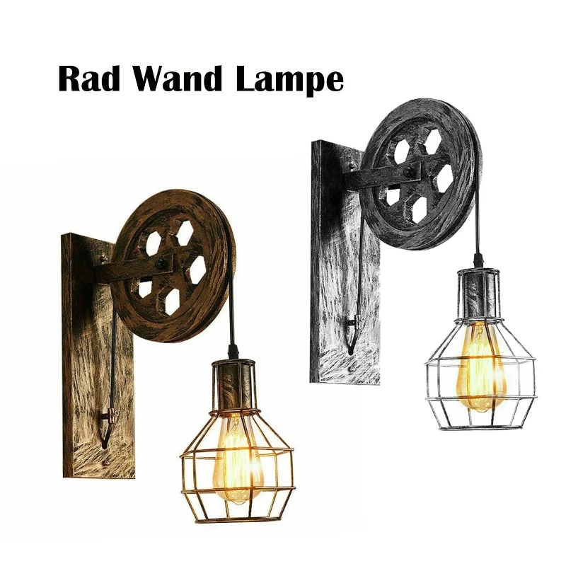 LEDSONE Vintage Rad-Wandlampe Industrial Flur ~3662