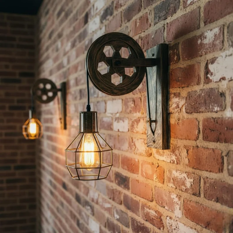 LEDSONE Vintage Rad-Wandlampe Industrial Flur ~3662