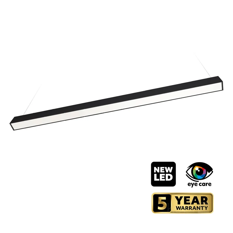LED Linear Pendelleuchte | Bürolampe | Schwarz | 120cm | 20W | Einstellbare CCT-Lichtfarbe | KOLINE