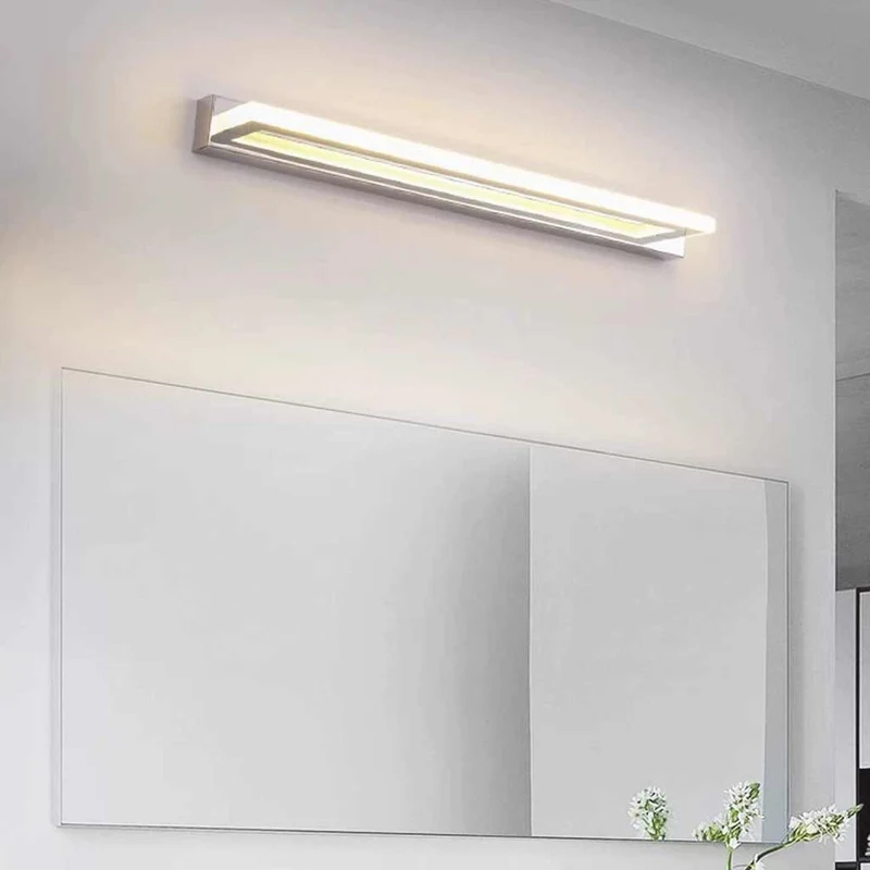Vanity Mirror Sconce Wall Light Minimalist Rectangle LED, Chrome